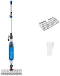 Shark Klik n' Flip Steam Mop for Hard Floors with Steam Blaster, 2 Machine Washable Cleaning Pads & Fill Flask, 350ml Capacity, 6m Power Cord, 30 Second Heat-Up, White & Blue S6001UK