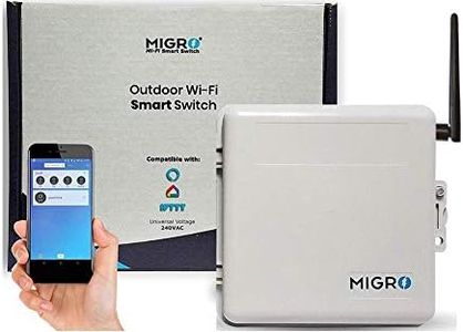 Migro Outdoor Smart Wi-Fi Outlet Box, Heavy Duty 50A Resistive 240VAC 40A 10HP Pool Heater, Wireless Pump Control, Timer Switch, Compatible with Smart Phone, Alexa, Google Home, IFTTT UL Listed