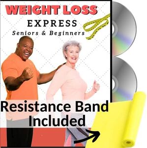 Weight Loss Exercise for Seniors and Beginners- 5 Fat Buring Workouts + Resistance Band. Easy to follow fitness program, burns calories, fun to do! Low impact exercise DVD for seniors and beginners.