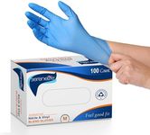 SereneLife Medium Gloves Nitrile Disposable Latex & Powder Free - Great for Kitchens, Food Handling & Cleaning Supplies - Soft & Comfortable fit - Vinyl & Nitrile blend - Size Medium -100 Pack.