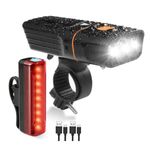 SIMPLE DELTA USB Rechargeable Bike Light Set - 3000mAh Bike Headlight & Taillight with Digital Display, 1000 Lumens, IPX5 Waterproof, 10-Hour Runtime, 5 Rear Modes, Bright LED for Road and Mountain.