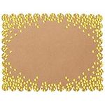 Belle Vous 50 Pack Scalloped Paper Placemats - 35.5 x 25.3cm / 14 x 10 inches - Kraft Disposable Placemats with Gold Polka Dot Decoration - Tabletop Mats for Parties, Christmas, and More