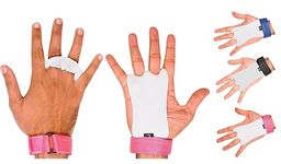 ULTRA FITNESS Kids Children Sizes gymnastic leather palm hand grips protectors junior (Pink, X-Small)