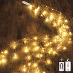 Dekofun 200 Micro LED Fairy Lights 2m * 10 Lines Copper Wire String Lights Battery Operated, 8 Modes Waterproof Hanging Vine String Lights with Remote for Indoor Outdoor Christmas Wedding Bedroom