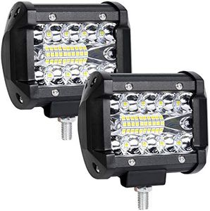 URAQT 60W Projecteur de Travail à LED, 2pcs 4 inch 6000K 3600LM 9V-30V Étanche IP65 Nilight LED Phare Phare de Travail Longue Portee LED, Antibrouillard D'inondation pour Truck ATV/SUV