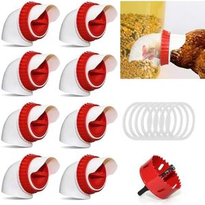 GSHWXD 8PACK No Waste Chicken Feeder Ports, Chicken Feeder Cups for Bucket