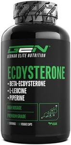 Ecdysterone Complex - Altamente dosato con 760 mg per pezzo - Premium: 90% Beta-Ecdysterone + L-Leucina + Piperina - 60 capsule - Vegan