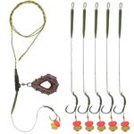 SHADDOCK Carp Fishing Rigs Hair Rigs Kit Carp Rigs Tackle Kit Carp Swivels Hooks Casting Weights Corn Bait Leader Line Carp Fishing Hair Rigs Set(Type B)