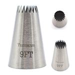 Tumtanm 9FT Nozzle Large Drop Flower Piping Tip, Large Seamless Stainless Steel Icing Piping Nozzle Tip #9FT