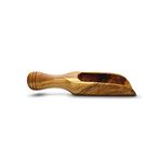 Olive Wood Scoop Bath Salt Spoon 7.5 Inches Long for Spices, Coffee Beans | Handcrafted Wooden Scoop Suitable for Sugar, Salt, Flour & More |