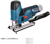 Bosch Professional 12V System GST 12V-70 cordless jigsaw (2 x saw blades, glide shoe, anti-splinter guard, cutting depth in wood: 70 mm, excluding batteries and charger, in carton)