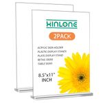 Acrylic Sign Holder 8.5x11",Desktop publicity display,Double-Sided Menu Display stands,business Flyers poster Paper Media Plastic Sign,Clear Picture display Frames for Store,Restaurants,Office,Home.