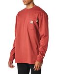 Carhartt Men's Big & Tall Flame Resistant Force Cotton Long Sleeve T Shirt, Dark Barn Red, Large/Tall