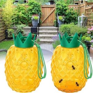 Wasp Trap Outdoor Hanging, 2pack Bee Traps Catcher, Outdoor Hanging Non-Toxic Reusable Hornet Yellow Jacket Trap Hanging