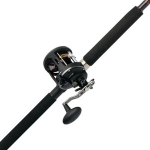 PENN 6’6” Warfare Level Wind Fishing Rod and Reel Conventional Combo, 6’6”, 1 Tubular Fiberglass Fishing Rod with 3 Reel, Durable, Break Resistant and Lightweight