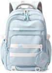 LANSHIYA Cute Aesthetic Backpack for Girls Middle School Students Bookbag Teens Solid Color Lightweight Travel Daypack, Blue