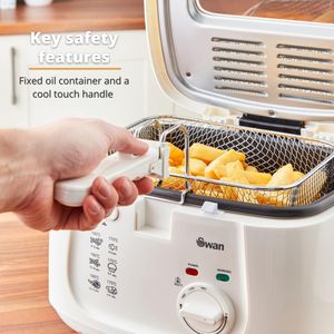 Swan 2.5L Deep Fat Fryer – Stainless Steel Electric Home Cooker