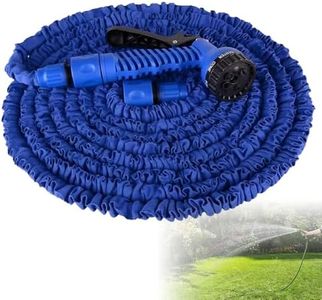 7 Function Spray Hose with Durable Material, Flexible Garden Hose, Expandable Water Hose, Multi Functional Garden Spray Hose,Suitable for Watering Plants Car Wash Gardening 15M (Blue)