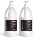 Nicpro 2 Pack White Large Acrylic Paint Set (69 oz, 2040 ml) Rich Art Painting Supplies Non Toxic for Multi Surface, Canvas, Wood, Leather, Fabric Stone Craft, for Kid & Adult with Pump