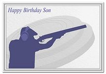 Shooting Birthday Cards for him - Best Unusual Unique Cool Special - Men Male (Son Birthday Card – Clay Pigeon Shooting)