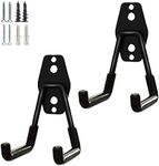 2 Pack Garage Storage Utility Hooks，Garage Garden Tool Organizer，Steel Wall Mount Hooks, Garden Small U Hooks (Black)