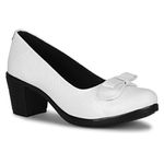 commander shoes High Heel Pump Pull on Shoes for Girls and Women (847 White 4UK)