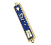 10 Commandments Mezuzah 24k Gold Plated Jewish 2.7 Mezuza Judaica Made in Israel by Mezuzah & Klaf Scroll