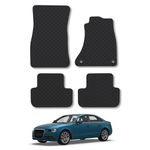 Car Mats for Audi A4 (2008-2016) Tailored Fit Carpet Floor Mat Set Accessory Black Custom Fitted 4 Pieces with Clips - Anti-Slip Backing & Black Trim Edging