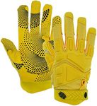 Seibertron G.A.R.G 2.0 Gel Filled Patented Anti-Impact Ultra-Stick Football Sports Receiver Gloves Youth Yellow S