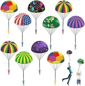 utosday Parachute Toy Outdoor Flying Parachute for Kid, Throwing Parachute Toy with Small Figures, Hand Throw Soliders Flying Toys Parachute for Boys Kids Birthday Party Favors (10PCS)