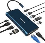 USB C Docking Station 2 HDMI, 12 in 1 Triple Display USB C Hub with 2 HDMI, DisplayPort, Ethernet, PD, USB C 3.0, 4 USB Ports, TF/SD Card Reader Compatible with Thunderbolt 3 MacBook and Windows