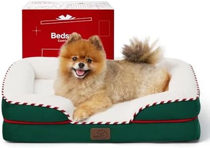 Bedsure Small Orthopedic Dog Bed - Washable Bolster Dog Sofa Beds for Small Dogs, Supportive Foam Pet Couch Bed with Removable Washable Cover, Waterproof Lining and Nonskid Bottom Couch, Green