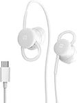 Google Earbuds USB-C Wired Digital Headset Type-C for Pixel Phones - Microphone and Volume Control - White