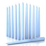 CANDWAX 30 cm Taper Candles Set of 12 - Dripless and Smokeless Candle Unscented - Slow Burning Candle Sticks Ideal as Christmas Candle or Dinner Candles – Light Blue Candles