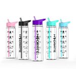 HYDRATE Motivational premium 900ml Straw Water Bottle - Daily water intake with Time Markings as reminder, BPA-Free. Leak proof Ideal for hydration at office, gym. (Purple)