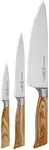 Messermeister Oliva Elite Starter Knife Set - Includes 8" Stealth Chef's Knife, 6" Utility Knife & 3.5" Paring Knife - Rust Resistant & Easy to Maintain