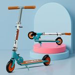 Kidsmate Super Metal Kick Scooter with PVC Wheels & Rear Brake | Foldable, Lightweight & 4-Level Adjustable Handlebar | Durable & Safe Kids Scooter for Boys & Girls 3+ Yrs - Orange