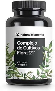 Probioticos – Complejo de cultivos Flora 21 – 21 cepas bacterianas + inulina orgánica – 180 cápsulas con recubrimiento entérico – probióticos y prebioticos intestinales, vegano