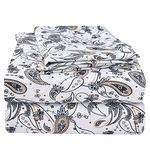 JSD Queen Paisley Floral Print Sheet Set 4 Piece Soft Microfiber Bedding Sheets 15" Extra Deep Pocket