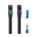 Moocci 2 Pcs Visual Fault Locator 30KM Fiber Optic Cable Tester Meter - VFL Fiber Optic Tools Source Tester Detector Kit with FC to LC Adapter and SC to LC Adapter for LC/FC/SC/ST, Network Cable Test