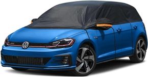 Kayme Half Car Cover Waterproof, Car Top Cover Anti UV Windproof In Winter, Side/Rear Window Frost Protection Water Resistant Cover, Car Windscreen Covers Universal Fits Hatchback Length Up to 450 cm.
