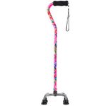 Quad Cane YOKABOZE Adjustable Walking Cane with 4-Pronged Base for Extra Stability Silicone Handle and Replaceable Lightweight Aluminum Walking Stick for Men or Women