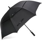 G4Free Golf Umbrella 63 Inch Large Oversize Double Canopy Vented Automatic Open Stick Umbrellas for Men and Women(Black)