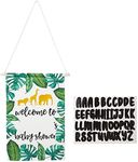 Sparkle and Bash Custom Safari Baby Shower Decorations Canvas Welcome Sign with Sticker Sheets (3 Pieces)