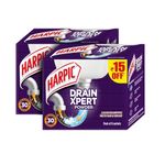 Harpic DrainXpert Drain Cleaning Powder (50g x 8) | Removes Blockages in Pipes, Sinks & Septic Tanks| Works within 30 minutes | Melts Grease & Dissolves Hair (Pack of 2)