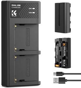 K&F Concept NP-F550 Battery 2-Pack and Dual LCD Battery Charger Compatible with Sony NP-F570, F550, F750, F770, F930, F950, F960, F970 Batteries, LED Lights, Monitors, and Camera Sliders