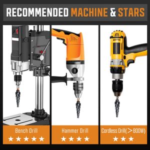 Premium HSS M35 Cobalt Step Drill Bit Set, 3-Piece – TiAlN Coated for Metal, Wood, Plastic