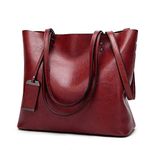 Aileese Womens Soft Leather Handbags Large Capacity Retro Vintage Top-Handle Casual Tote Shoulder Bags Wine