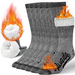 Alvada 80% Merino Wool Hiking Socks Thermal Warm Crew Winter Sock for Men Women 3 Pairs ML