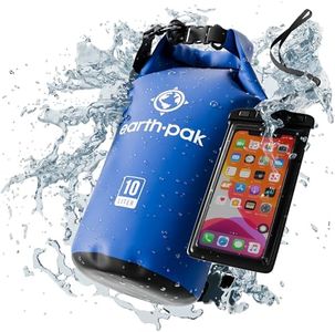 Earth Pak -Waterproof Dry Bag - Roll Top Dry Compression Sack Keeps Gear Dry for Kayaking, Beach, Rafting, Boating, Hiking, Camping and Fishing with Waterproof Phone Case